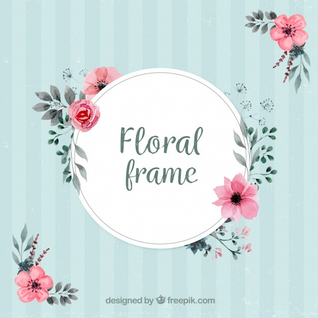 Vintage frame with floral decoration Free Vector