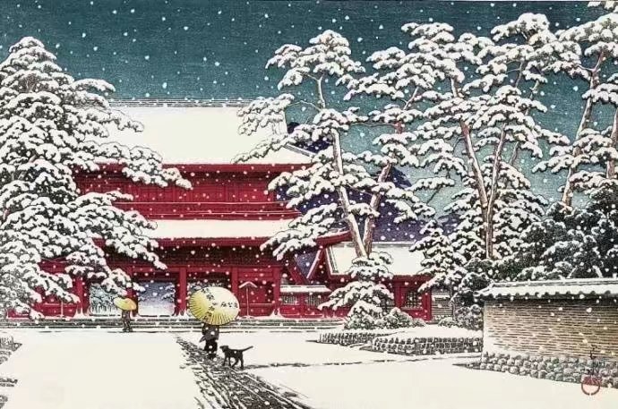 日本浮世绘画家Kawase Hasui笔下的雪景