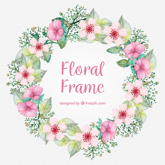 Floral frame background Free Vector