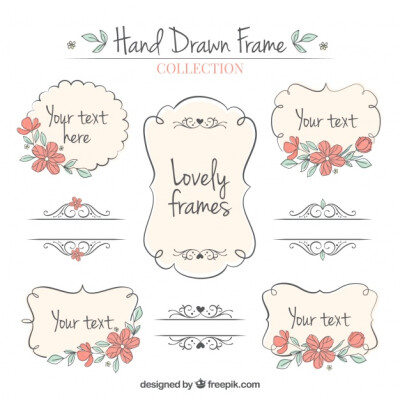 Set of hand drawn ornamental frames Free Vector