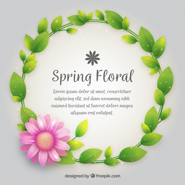 Realistic floral frame Free Vector