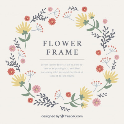 Floral frame with classic style Free Vector