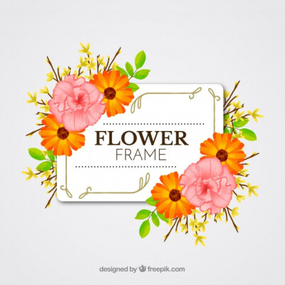 Hand drawn spring floral frame Free Vector