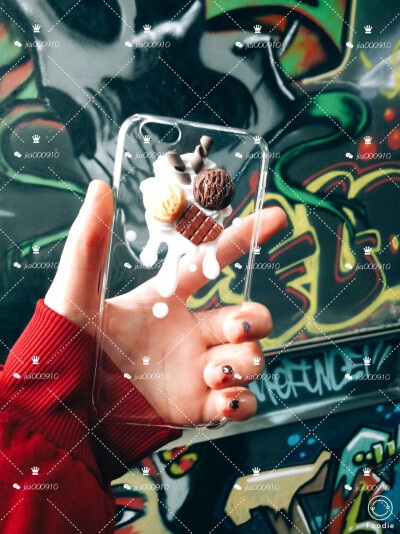 DIY手机壳 奶油滴胶手机壳 巧克力冰激凌手机壳