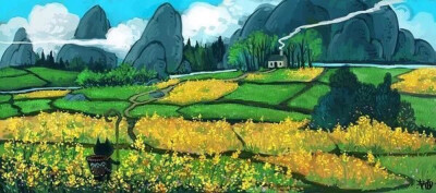 泡面画的喵，风景