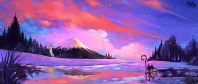 泡面画的喵，风景