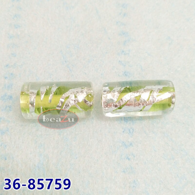 碧芝DIY散珠水晶米珠配件 捷克进口手工琉璃 银箔圆柱形 16x8mm