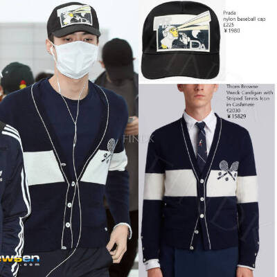 #EXO#
180315 仁川机场出发
世勋 帽子 Prada，开衫 Thom Browne；