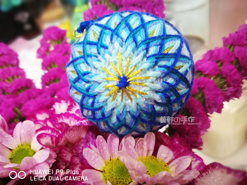 手鞠球5cm蓝色八重菊