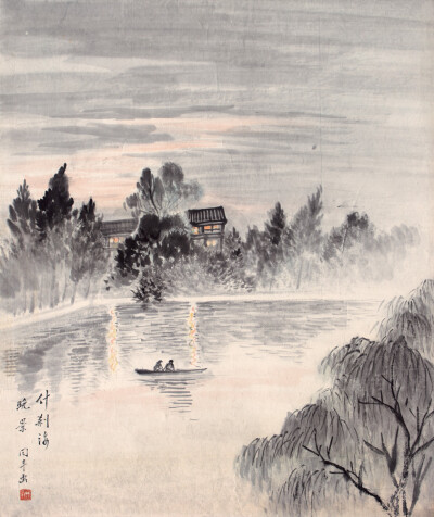 北京画院画家刘同丰（1918-1976）50年代“中国画写生”时期田园山水和老北京郊区风景，什刹海，画舫斋，景山，南郊大红门等