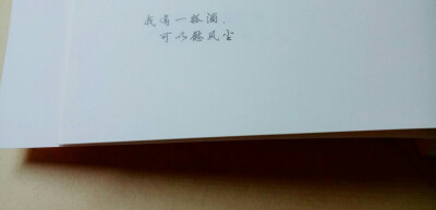 我有一瓢酒，可以慰风尘.