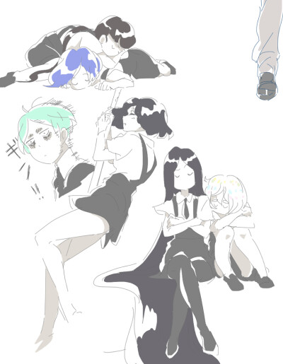 宝石之国 猜拳组 蓝锥矿 柱星叶石 钻石组 钻石 圆粒金刚石 磷叶石 黑曜石
作者：秋彦
id=64249000