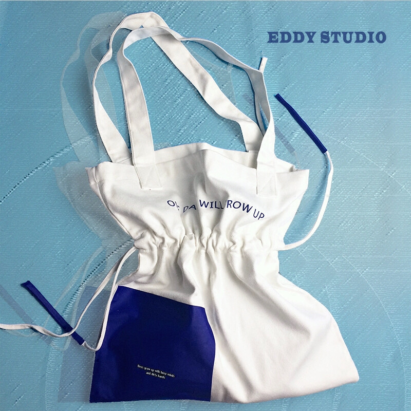 Eddy Studio 2017ss tote bag托特包全棉单肩手提帆布抽绳贴布袋