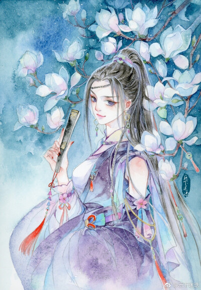 手绘古风持扇女子
画师：乐下迷迭