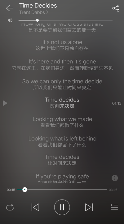 《Time Decides》
我的最近還不錯，你呢？