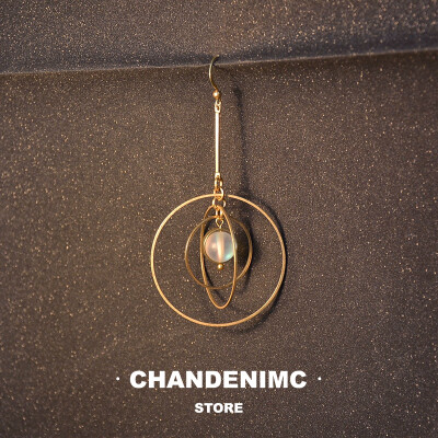 定制 CHANDANIMC手作商店/ 复古欧美长款星系原创独家耳环耳夹蹦迪