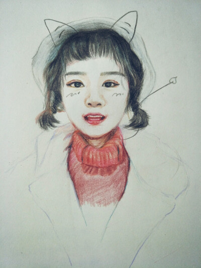 人物写实+彩铅头像
