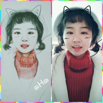 人物写实+彩铅头像
