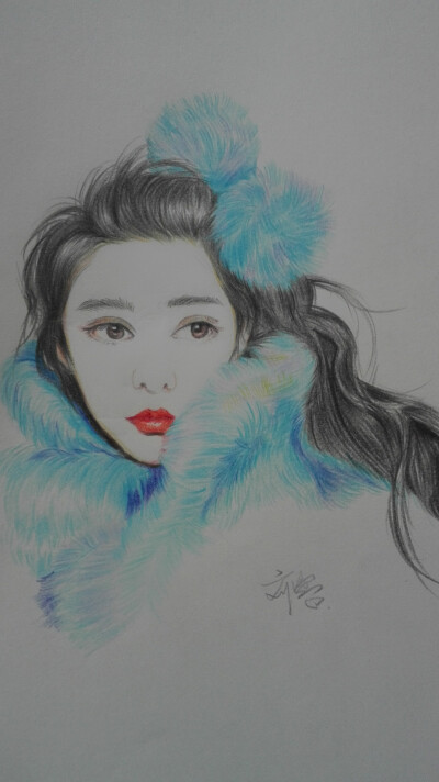 人物写实+彩铅头像
