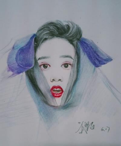 人物写实+彩铅头像
