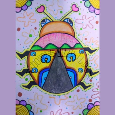 水彩笔 七星瓢虫