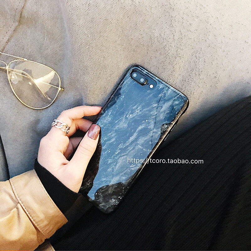 网红同款大理石纹iphone x手机壳苹果6软套7plus硅胶8p全包防摔壳