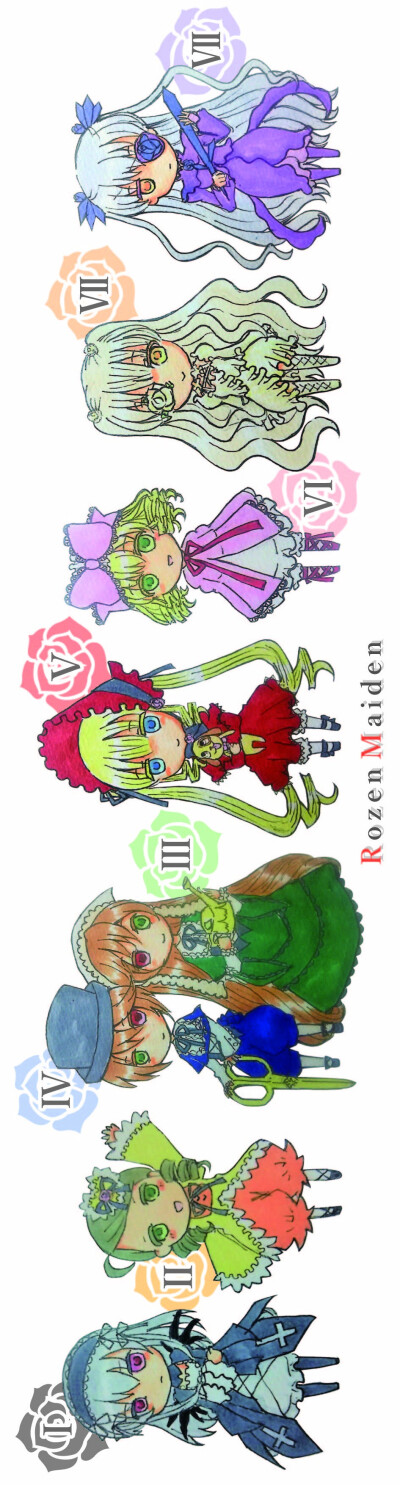 蔷薇少女薔薇少女ローゼンメイデン Rozen Maiden [水銀燈/金糸雀/翠星石/蒼星石/真紅/雛莓/薔薇水晶/雪華綺晶]