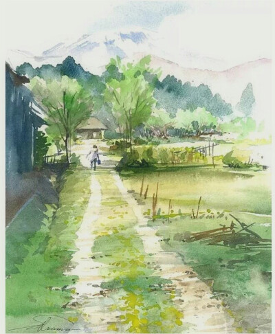 日本画家柴田治 水彩风景速写（侵删致歉）