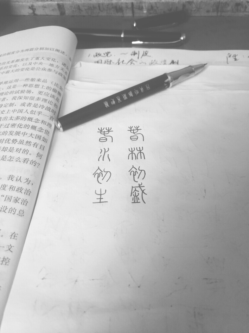 春水初生 春林初盛 手写 文字 篆书