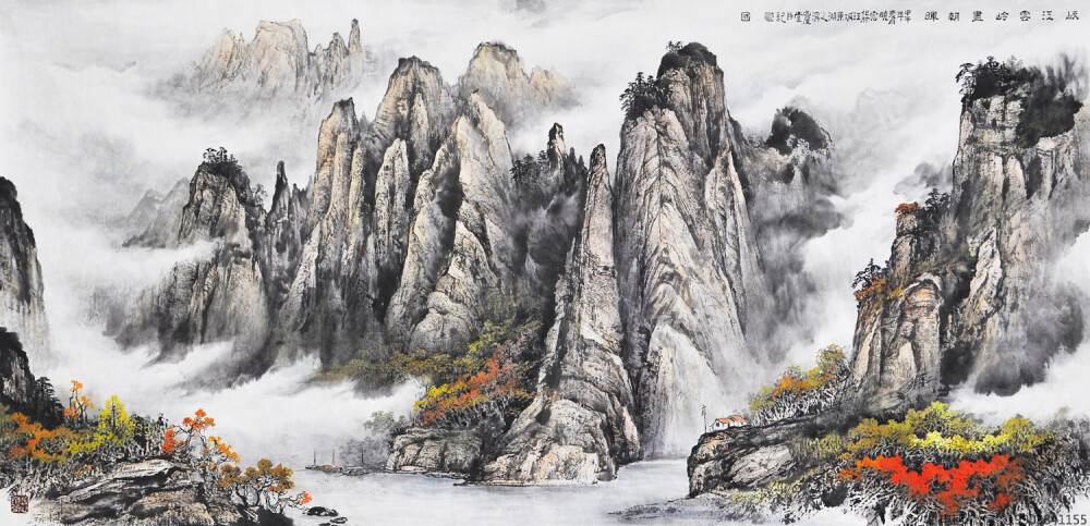 李晓宏国画山水作品；字画经纪人——雍政坤；联系电话/微信：19903841155
