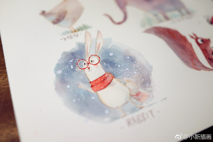 今天的课堂示范非常有趣哦！寒假班你准备好没#小新儿童插画##小新水彩# ​​​​