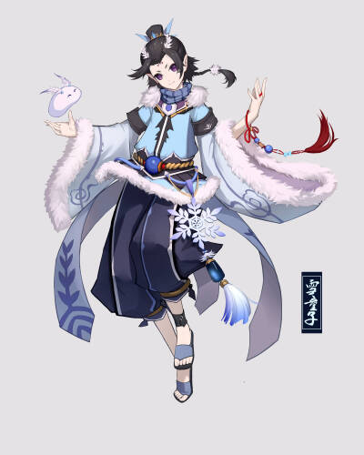 阴阳师绘图：鱼君吃鱼