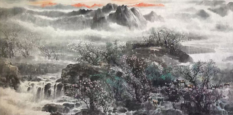 郭奎泉国画山水关东风情系列作品；字画经纪人——雍政坤；联系电话/微信:19903841155
郭奎泉，辽宁省凤城人，辽宁省美术协会会员，辽宁工笔画协会会员，辽宁丹东书法协会会员，丹东鸭绿江画院理事，中国北方牡丹画院专业画家、理事。入选辽宁省美术家协会画展并多次荣幸获一等奖。专攻现代新工笔画，坚持对艺术负责，力求作品完美。