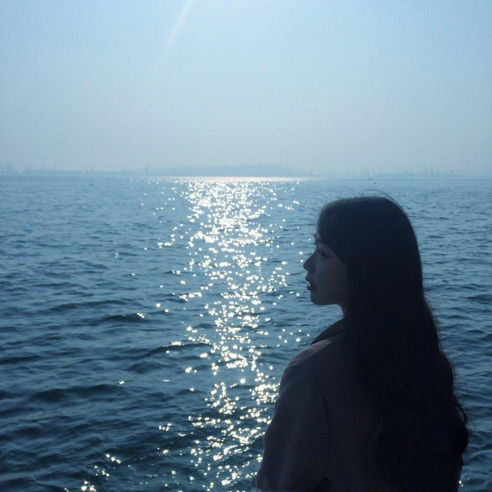 真人情头蓝色系大海唯美小清新