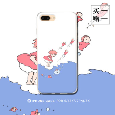 日系可爱卡通波妞iPhoneX/8/7 plus手机壳苹果6s创意女款软壳潮