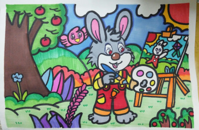 米小兔的梦想，儿童画