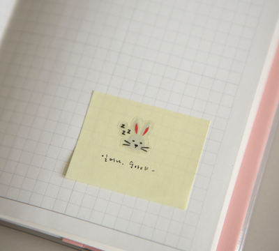 韩国dailylike现货可爱动物日记本礼品手帐装饰图案兔子塑料贴纸