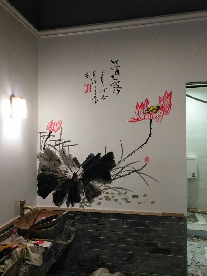 成都文化墙，水墨画，国画，油画，手绘