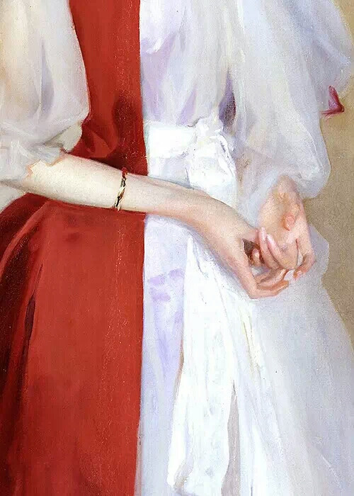 约翰·辛格·萨金特JohnSingerSargent(1856—1925)美国画家。生于意大利佛罗伦萨。1874年在卡罗律斯—迪朗的巴黎画室学画，受印象派影响。1879年去西班牙研究委拉斯开兹的作品。1884年沙龙展览杰作《某夫人》引起流言，迁居伦敦。1876年到美国并加入美国籍。但长期逗留英、法、德、意等国，从事创作。多为上层人士作肖像画，其作品声誉渐高，有《石竹、百合、蔷薇》等。为西奥多·罗斯福、约翰·洛克菲勒画过像。1910年后热衷于水彩风景。1890～1910年为波士顿公共图书馆和波士顿美术馆作壁画。