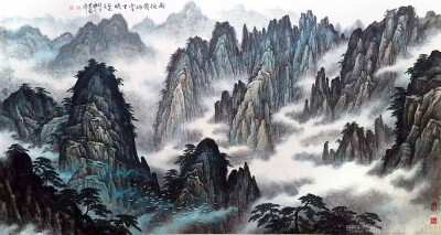 叶培青国画山水作品；字画经纪人——雍政坤；联系电话/微信:19903841155
