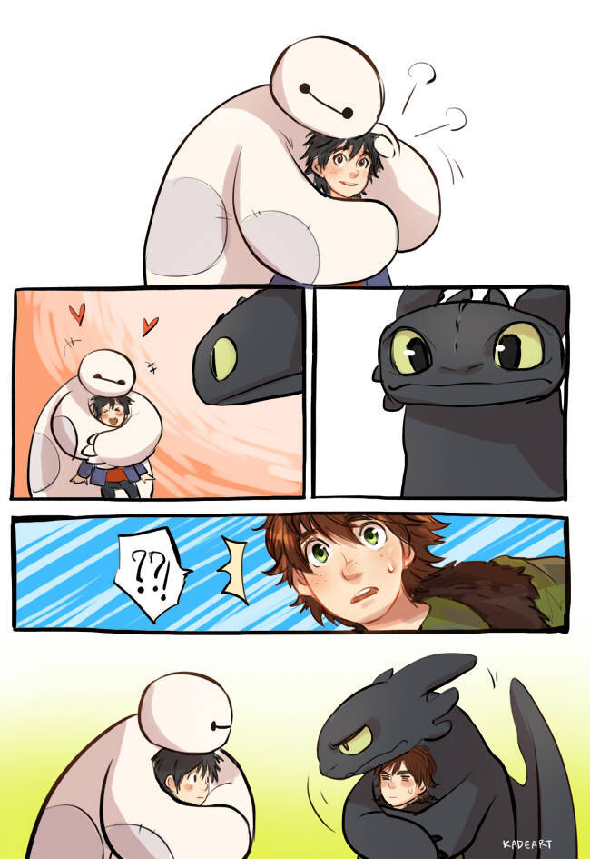 驯龙高手 超能陆战队 Hiccup Toothless Hiro Baymax