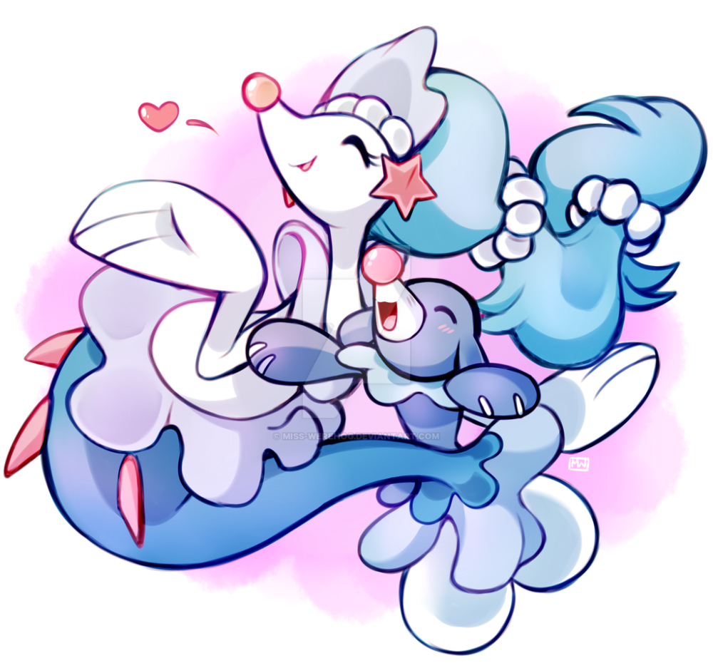 Pokemon: Primarina and Popplio by Miss-Werehog