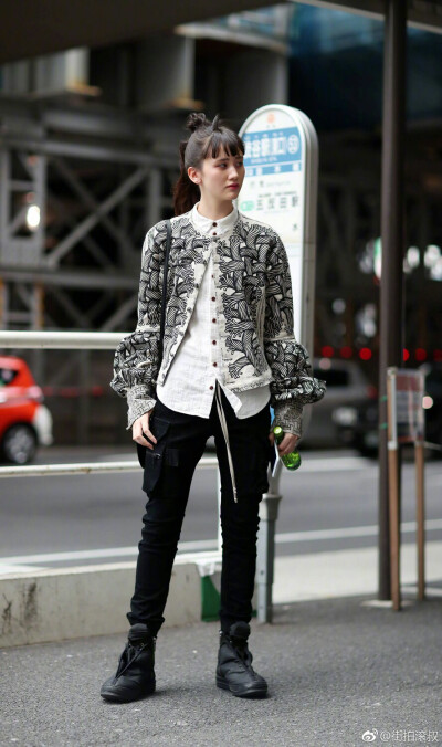 3月20日东京时装周街拍，英姿飒爽感。 ​​​