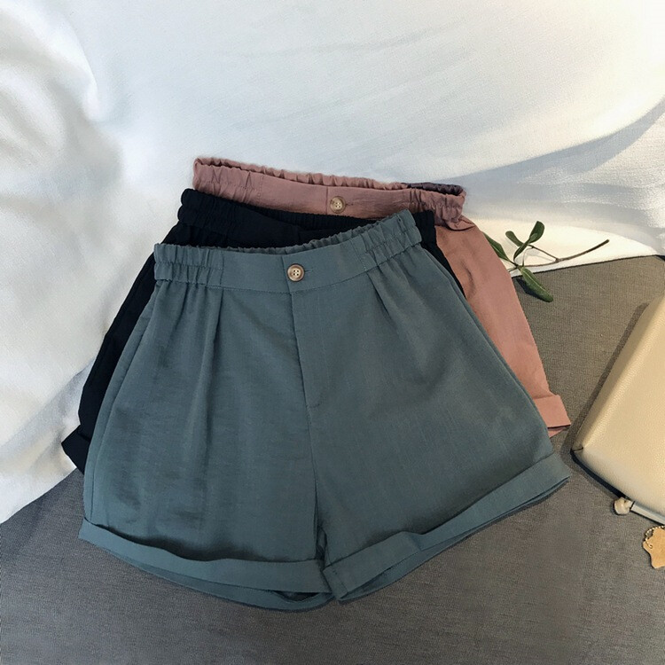 Memory18th 夏季新品 休闲短裤女纯色舒适