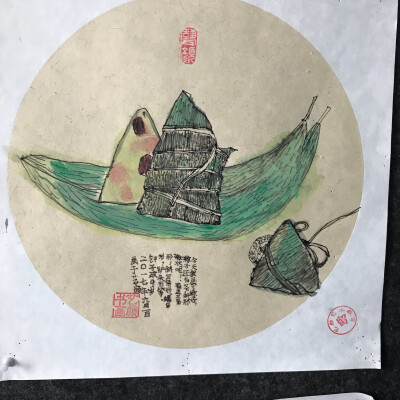 端午，粽子，创意画