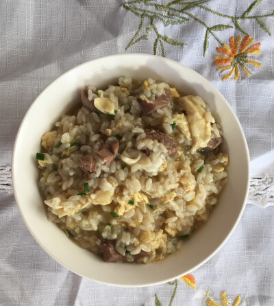 4月7日，腰花鸡蛋汤蹋饭