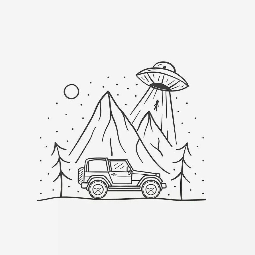 黑白插画 简约 壁纸