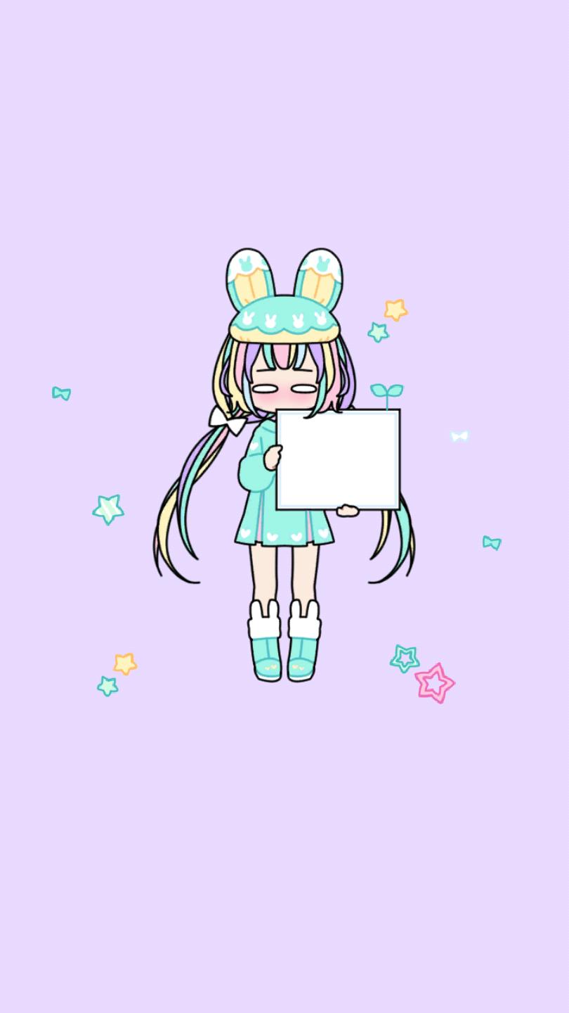 pastel girl 举牌 壁纸