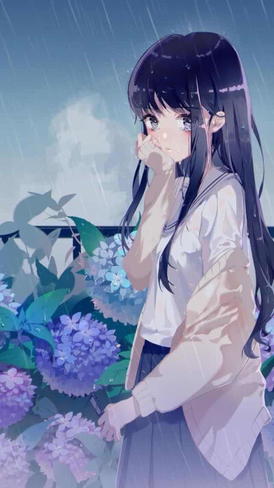 下雨#女孩#二次元