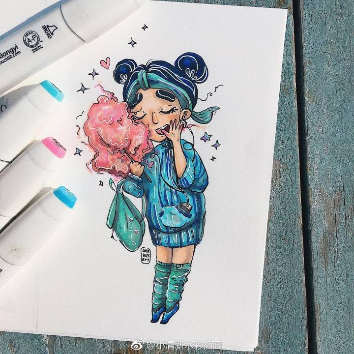 马克笔 插画 ins：ann.kur ​ ​​​